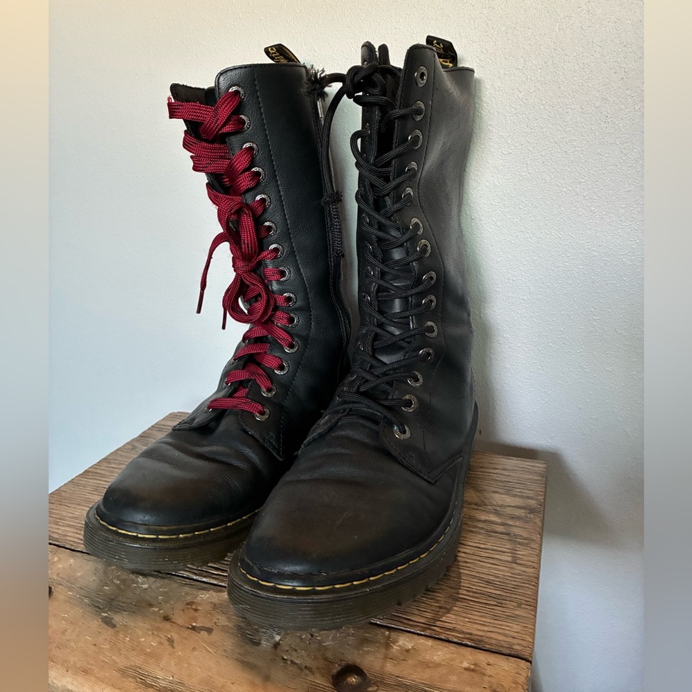 Doc Martens Black Leather Combat Boots